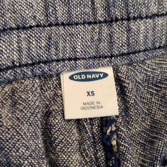 Oldnavy xs linen rayon pants blue denim color - Picture 2 of 3